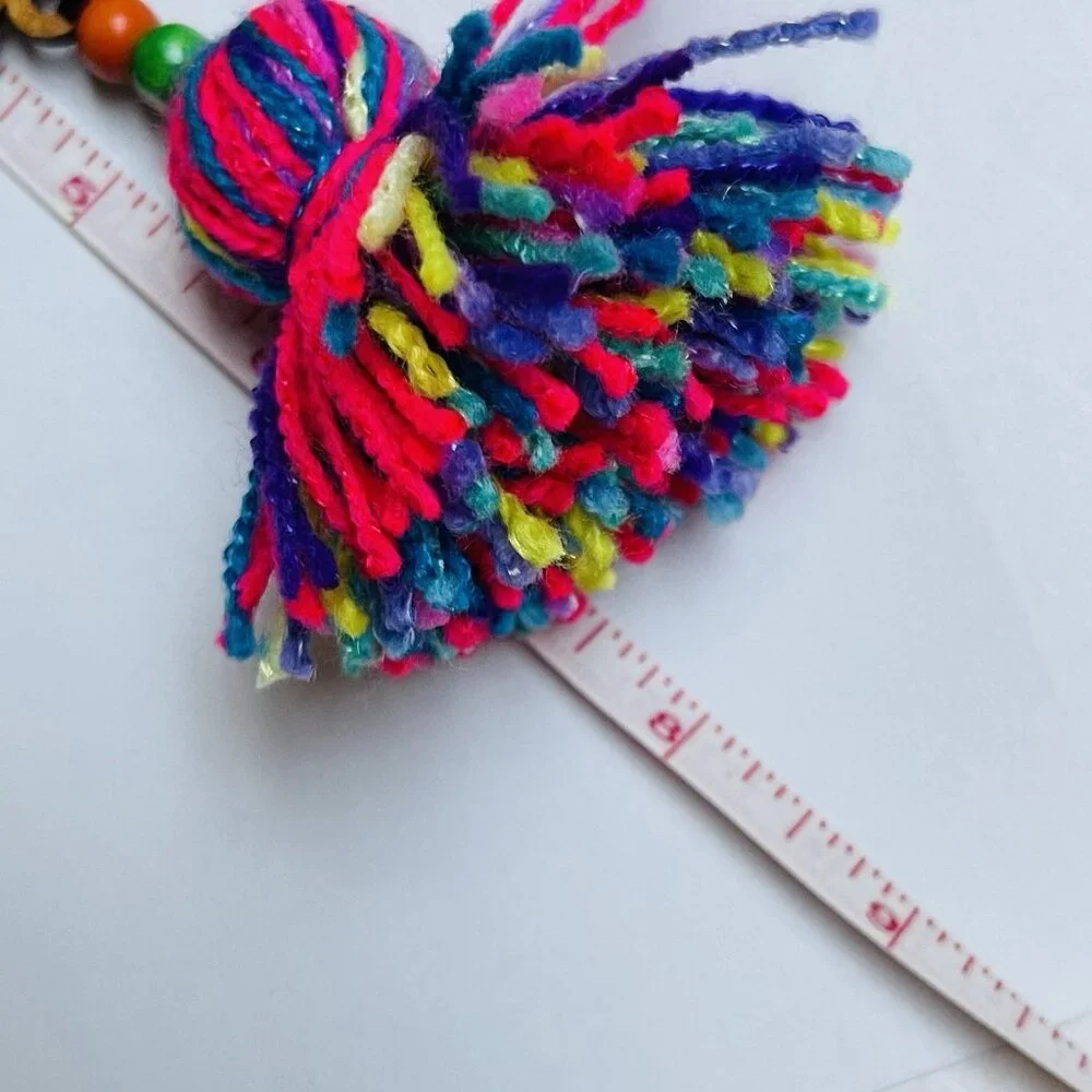 Hummingbird Wooden Hanging Decor Mini Bird Figure Atlixco Memorabilia Pompom